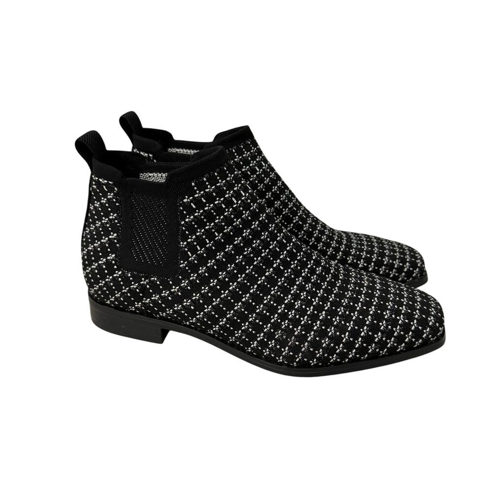 Vivaia Ryan Pro Chelsea Boots Womens Size 9.5 Black White Square Toe 41
